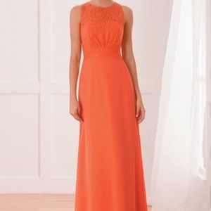 (SIZE 10) Jasmine (GRAPEFRUIT) Chifron Formal Dress
